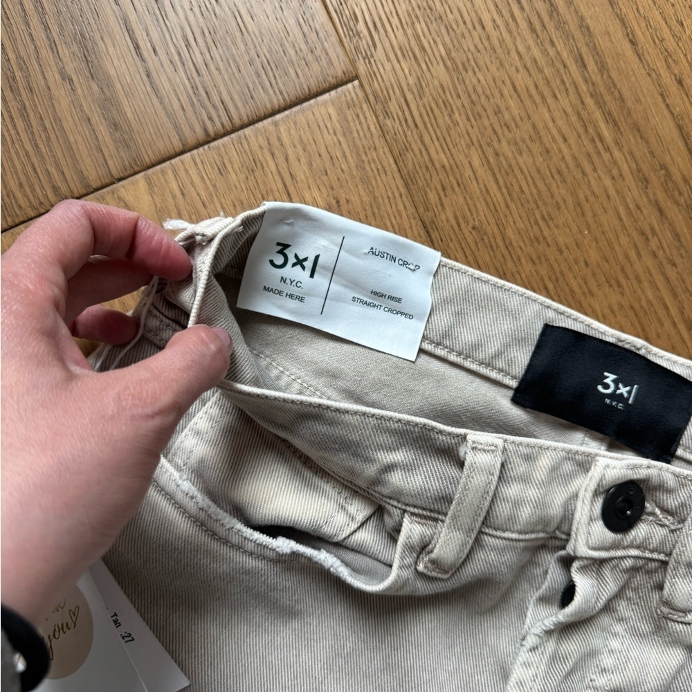 3x1 Austin Crop Jean Denim - Mineral Beige - Size 26 - NWT - Picture 4 of 11